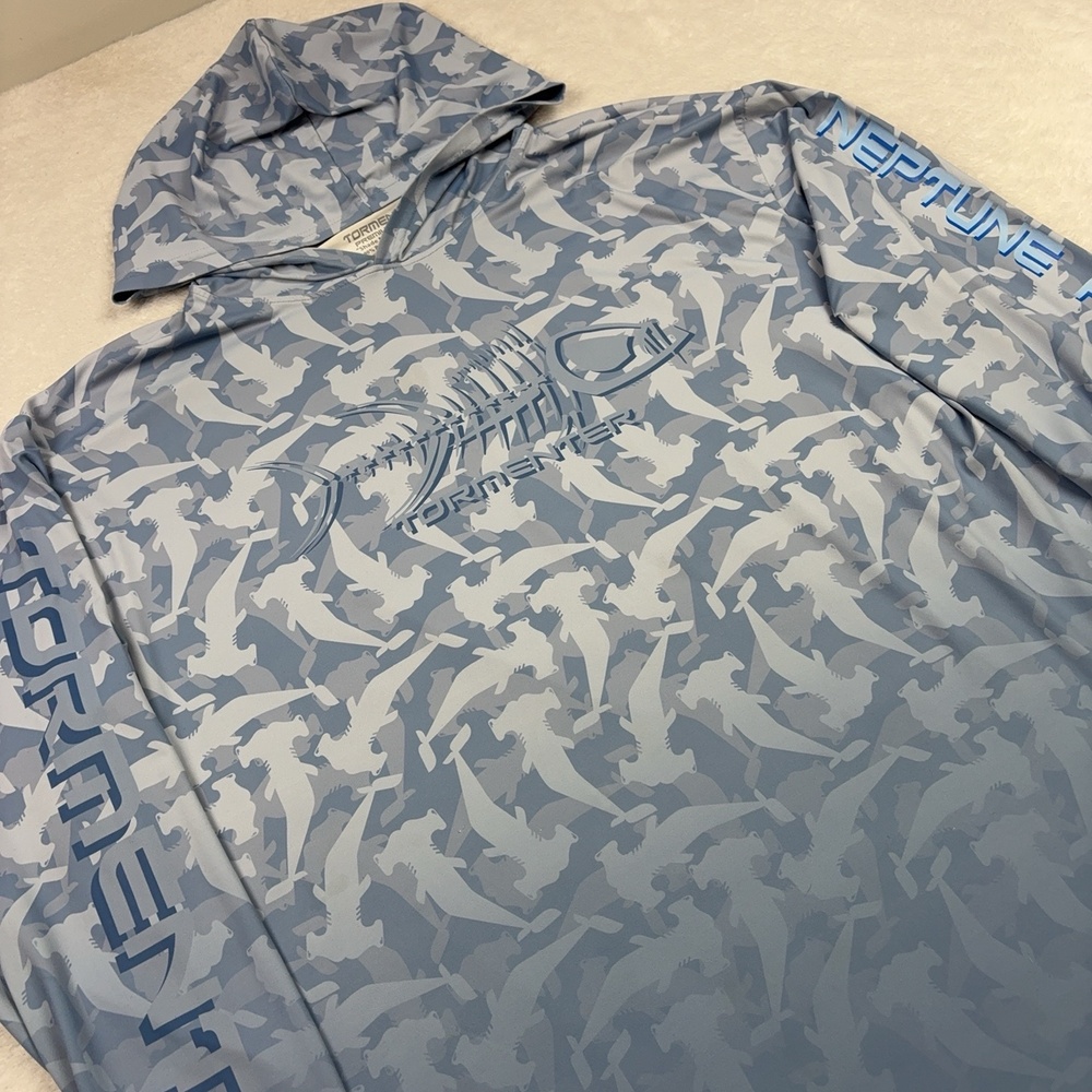 TORMENTER Hoodie Pullover Men 2XL Blue Shade Master SPF-50 Lightweight Tagless